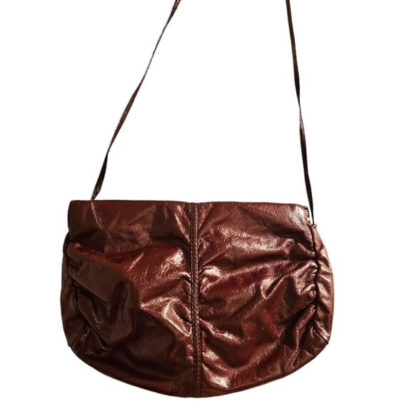 Vintage Burgundy Soft Leather Hinge Opening Shoulder Bag - Picture 1 of 16